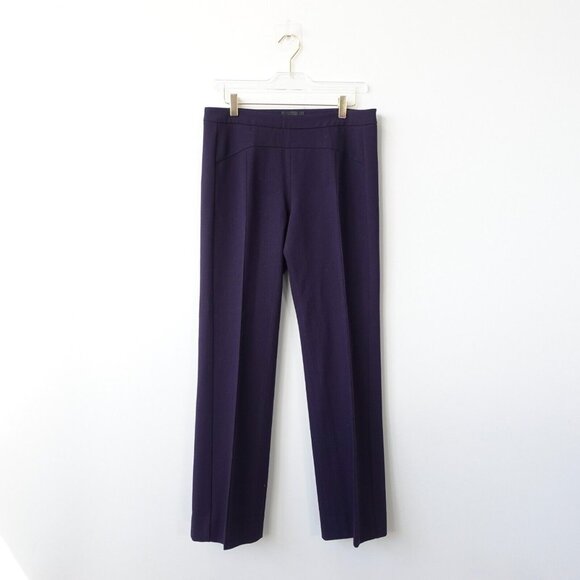 NARCISO RODRIGUEZ Pants Medium Virgin Wool Straight High Waist Tuxedo Navy ITALY - Picture 1 of 14